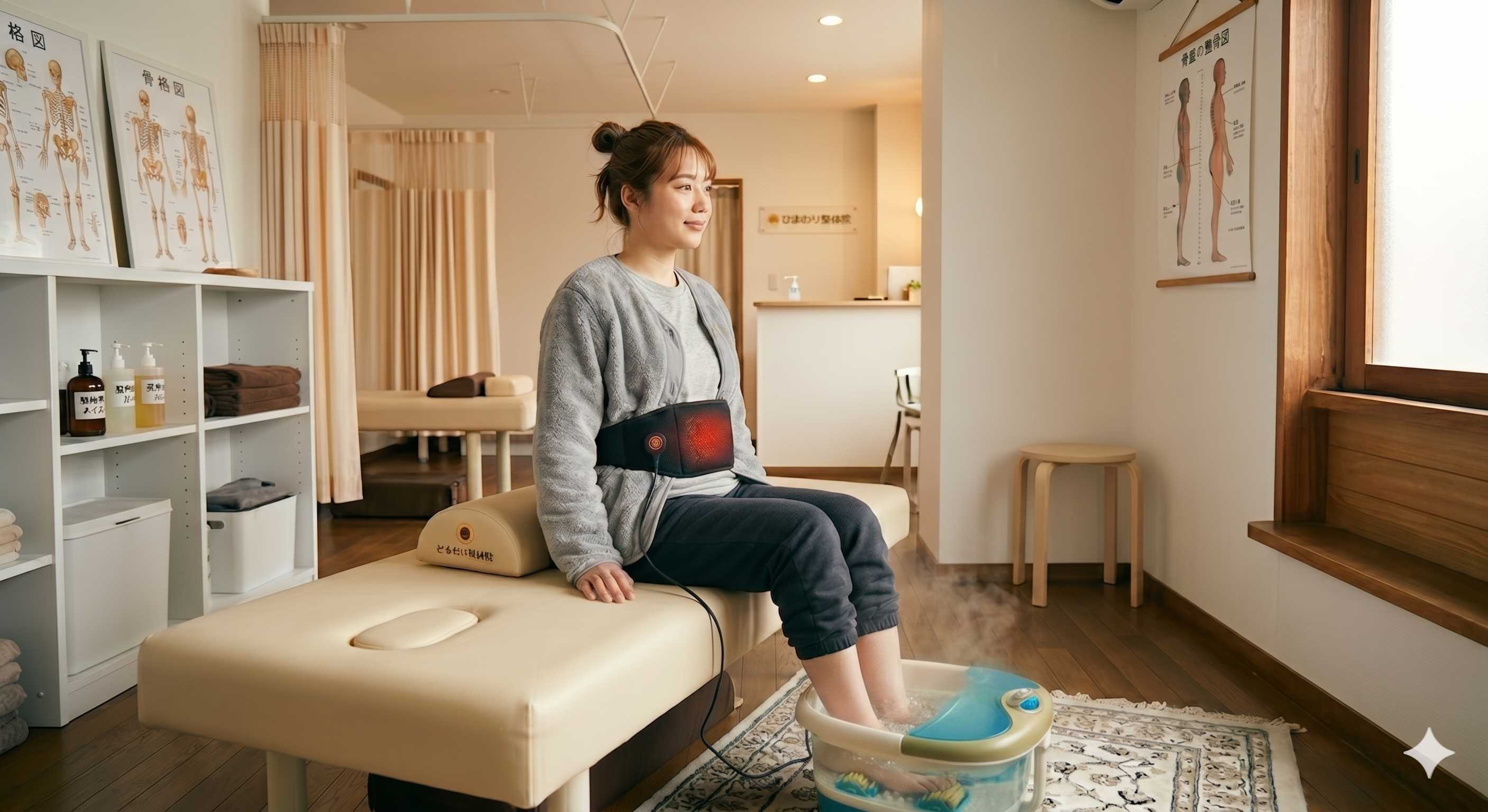碧南の整体サロン Life up フットバスセットの施術イメージ